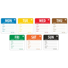 Days of the Week Labels 7 x 500 Mon-Sun Rolls