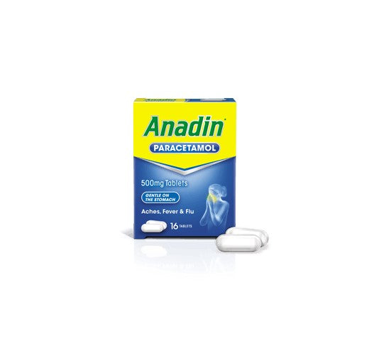 Anadin Flu Symptoms Paracetamol Pack 16